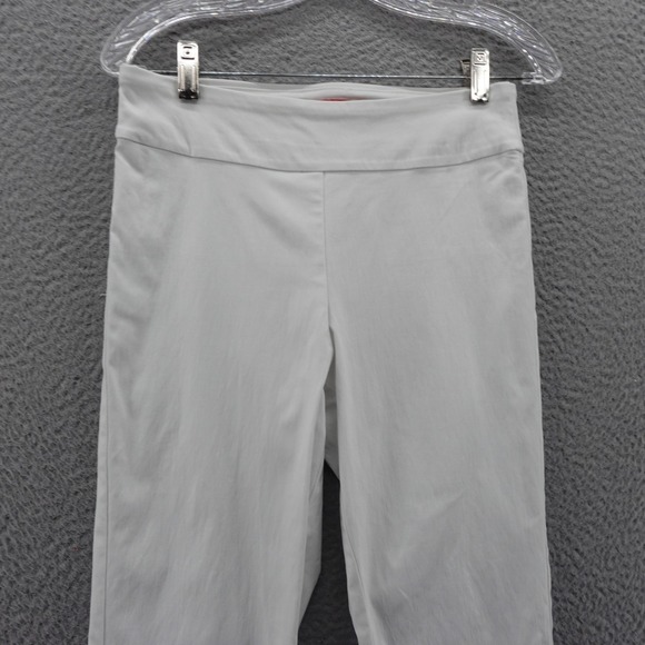 Krazy Larry Pull On Capri Pants 4 White Womens Stretch Nylon Blend Made in USA - Picture 3 of 12